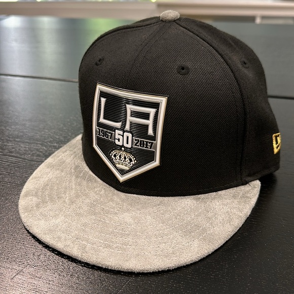 LA Kings NHL 50th Anniversary Suede Brim Limited Edition New Era Fitted Hat - 7 - Picture 1 of 8